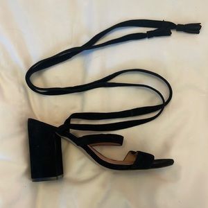 Halogen Black Tie-up Heels. Size 8.5